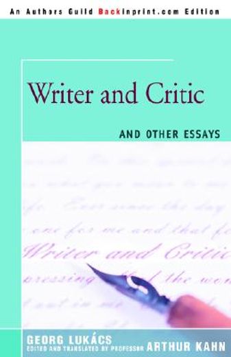 writer and critic,and other essays