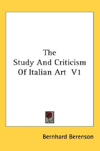 the study and criticism of italian art