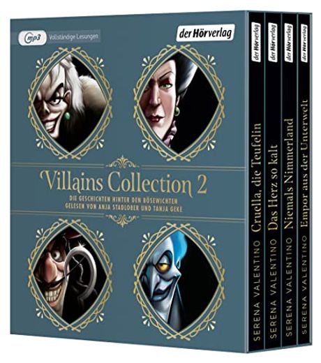 Villains Collection 2: Die Geschichten Hinter den Bösewichten: Cruella, die Teufelin - das Herz so Kalt - Niemals Nimmerland? Empor aus der Unterwelt (Villains-Boxen, Band 2) (en Alemán)