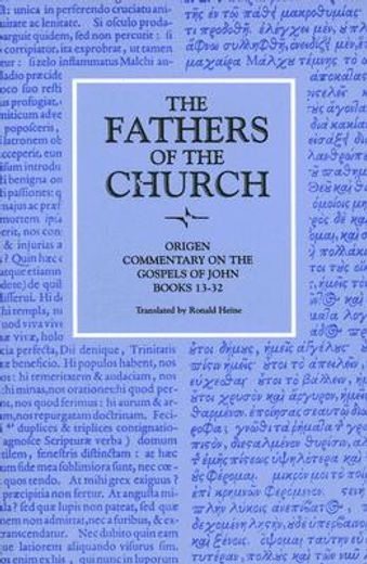 origen,commentary on the gospel according to john, books 13-32