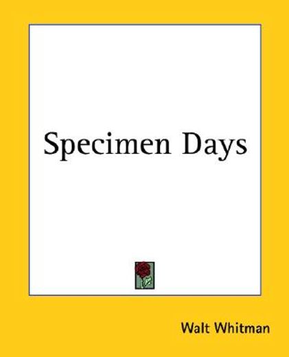 specimen days (en Inglés)