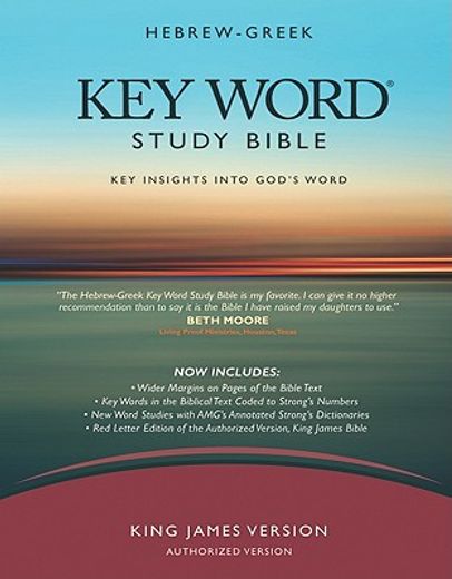hebrew-greek key word study bible,king james version black bonded wider margin (en Inglés)