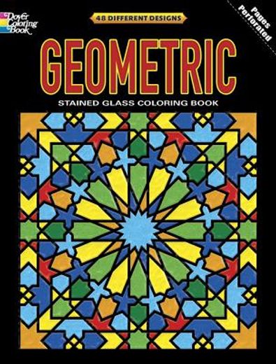 geometric stained glass coloring book (en Inglés)