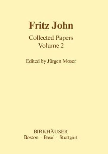 fritz john: collected papers (en Inglés)