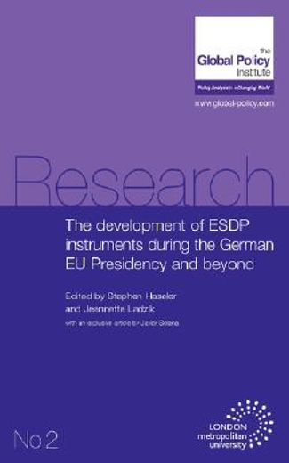 development of esdp instruments during the german eu presidency and beyond
