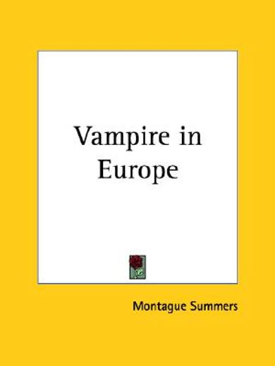 the vampire in europe