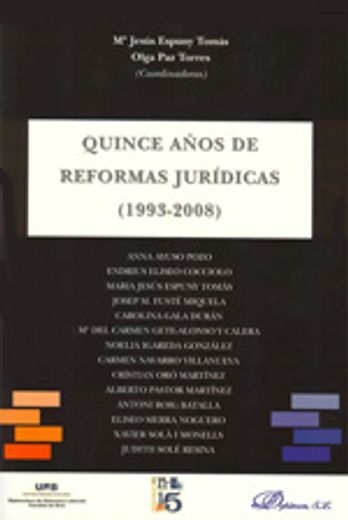 Quince años de reformas jurídicas (1993-2008)