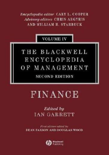 the blackwell encyclopedia of management,finance