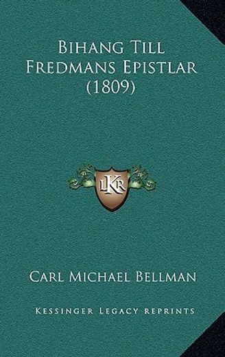 bihang till fredmans epistlar (1809)