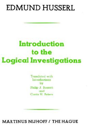 introduction to the logical investigations,a draft of a preface to the logical investigations