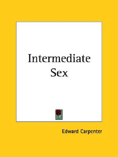 intermediate sex, 1912