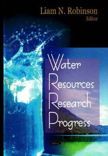 water resources research progress