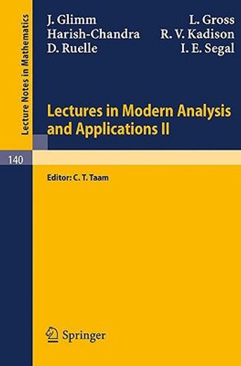 lectures in modern analysis and applications ii (en Inglés)