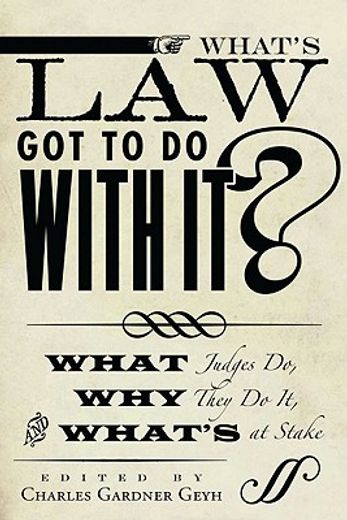 what`s law got to do with it?,what judges do, why they do it, and what`s at stake (en Inglés)