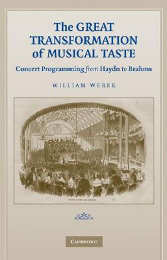 The Great Transformation of Musical Taste Hardback: Concert Programming From Haydn to Brahms: 0 (en Inglés)