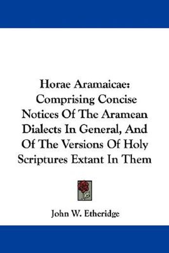horae aramaicae: comprising concise noti