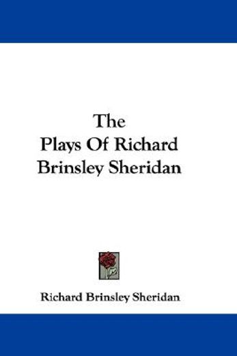 the plays of richard brinsley sheridan