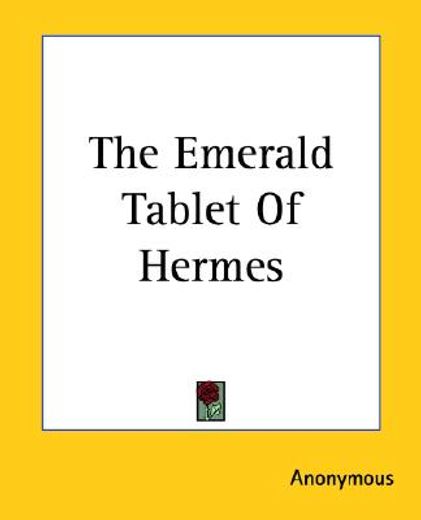 the emerald tablet of hermes (in English)