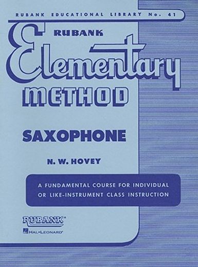 rubank elementary method saxophone (en Inglés)