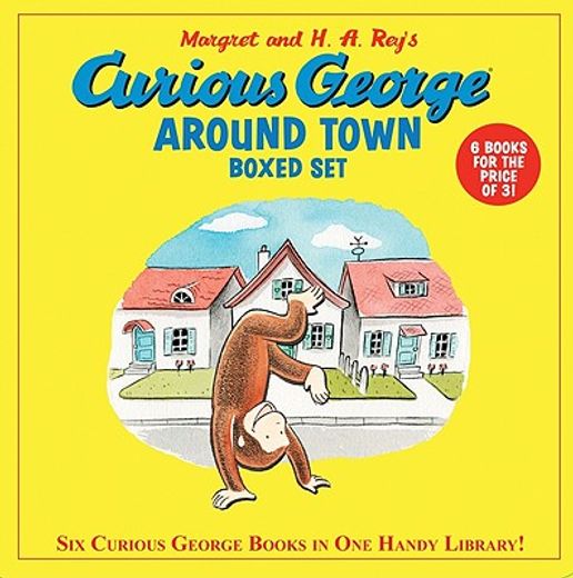 curious george around town boxed set,curious george dinosaur discovery, curious george goes to a chocolate factory, curious george makes (en Inglés)