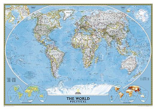 world classic, laminated: wall map (en Inglés)