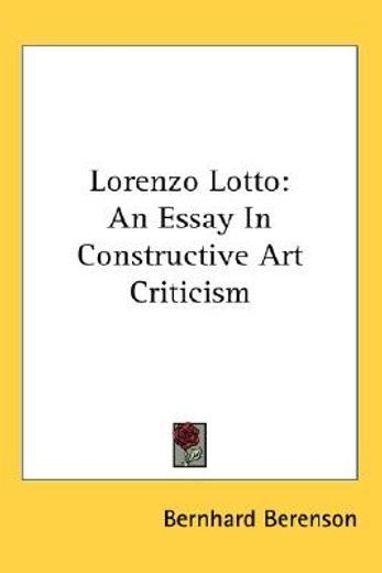 lorenzo lotto,an essay in constructive art criticism