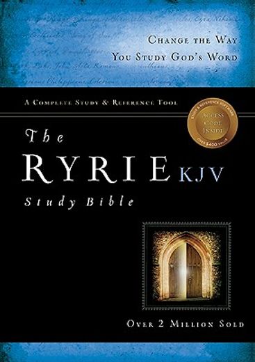 ryrie study bible,king james version, black, bonded leather, red letter edition, ribbon marker (en Inglés)
