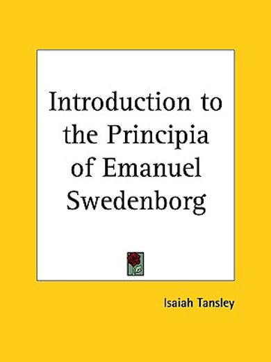 introduction to the principia of emanuel swedenborg 1912
