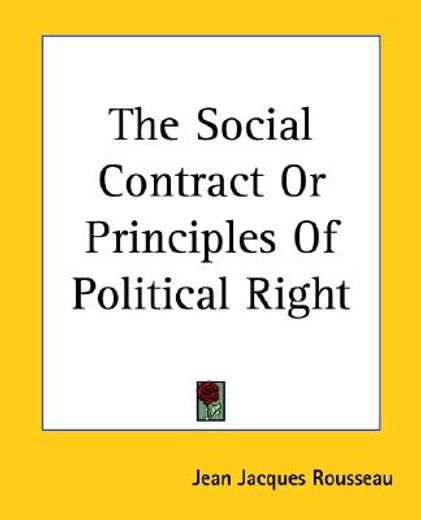 the social contract or principles of political right