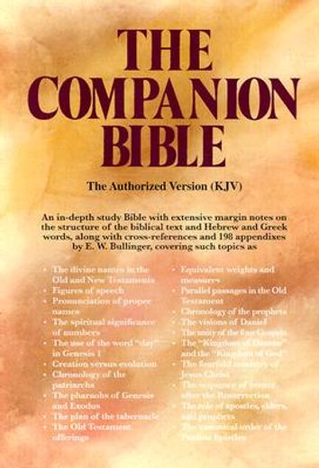 the companion bible,the authorized version(kjv), black genuine leather, indexed (en Inglés)