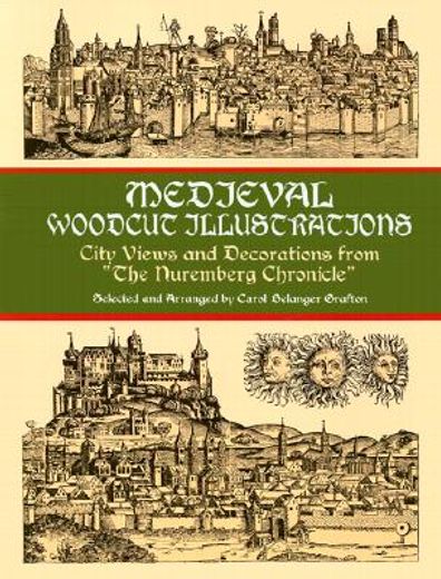 medieval woodcut illustrations,city views and decorations from the "nuremberg chronicle"