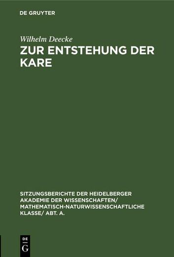 Zur Entstehung der Kare (in German)