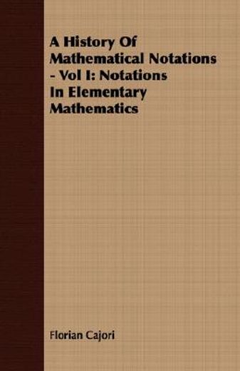 a history of mathematical notations - vo