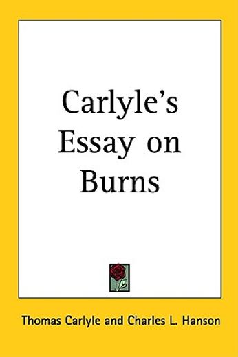 carlyle´s essay on burns