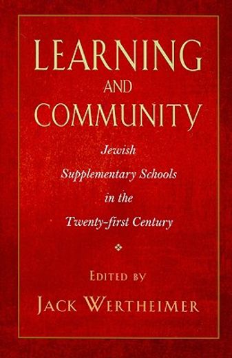 learning and community,jewish supplementary schools in the twenty-first century