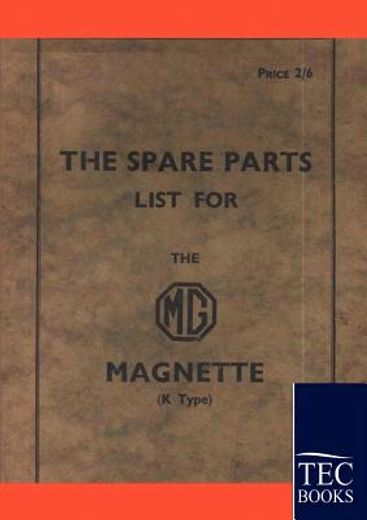 spare parts lists for the mg magnette