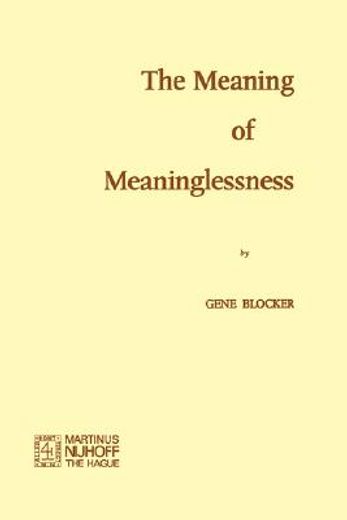 the meaning of meaninglessness (en Inglés)
