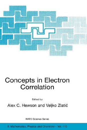 concepts in electron correlation (en Inglés)