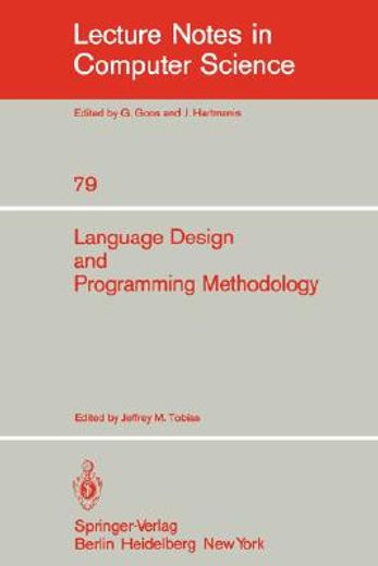 language design and programming methodology,proceedings of symposium held september 10-11, 1979 sydney, australia,