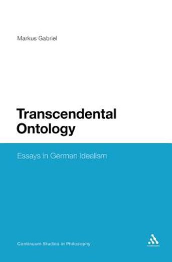 transcendental ontology,essays in german  idealism