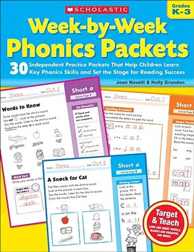 week-by-week phonics packets,grades k-3: 30 independent practice packets that help children learn key phonics skills and set the (en Inglés)