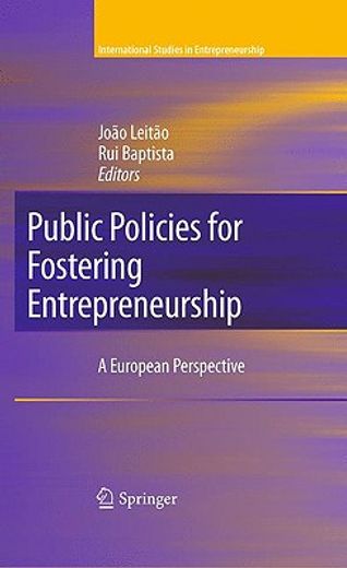 public policies for fostering entrepreneurship,a european perspective