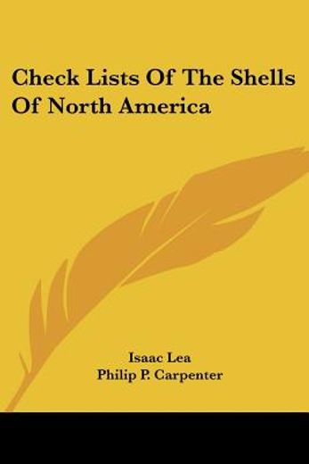 check lists of the shells of north ameri