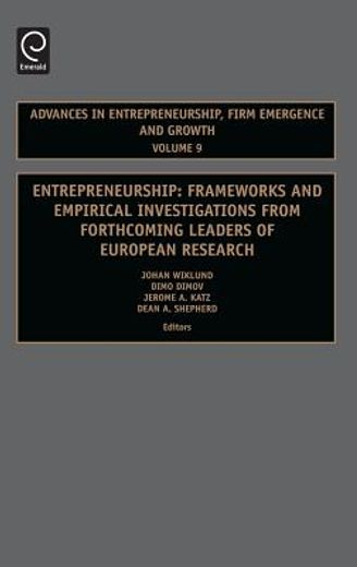 entrepreneurship,frameworks and empirical investigations from forthcoming leaders of european research
