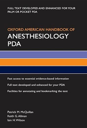 oxford american handbook of anesthesiology for pda