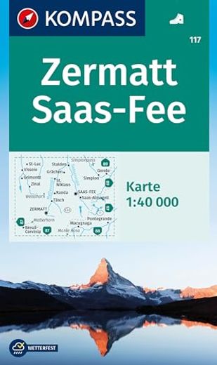 Kompass Wanderkarte 117 Zermatt, Saas-Fee 1: 40. 000