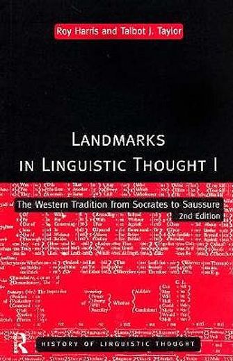 landmarks in linguistic thought,the western tradition from socrates to saussure