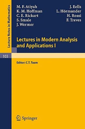 lectures in modern analysis and applications i (en Inglés)