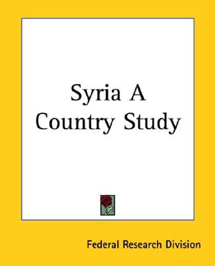 syria a country study