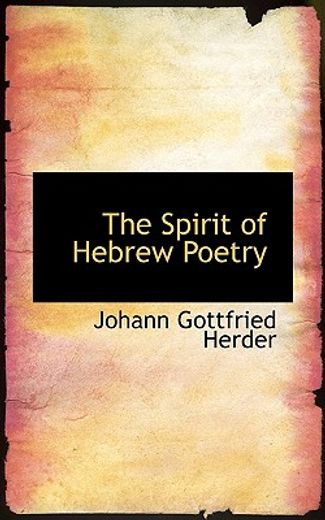 the spirit of hebrew poetry